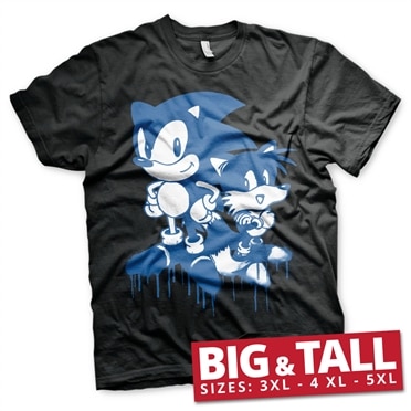 Sonic and Tails Sprayed Big & Tall T-Shirt, Big & Tall T-Shirt