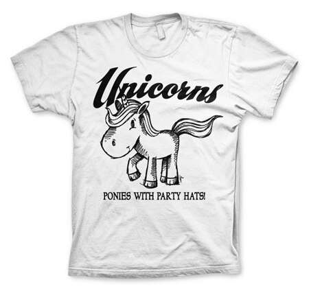 Läs mer om Unicorns - Ponies With Party Hats T-Shirt, T-Shirt