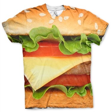 Burger Allover T-Shirt, Modern Fit Polyester Tee