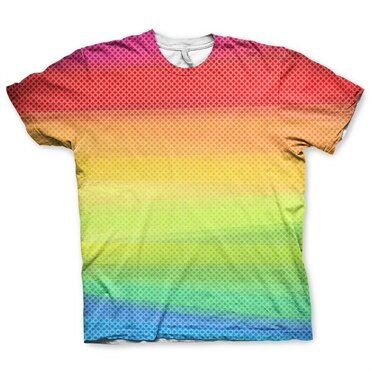 Rainbow Dots Allover T-Shirt, Modern Fit Polyester Tee