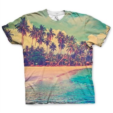 Tropical Allover T-Shirt, Modern Fit Polyester Tee