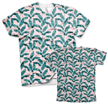 Pink Tropical Pattern Tee, Modern Fit Polyester Tee