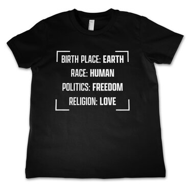 Läs mer om Birthplace - Earth Kids T-Shirt, T-Shirt