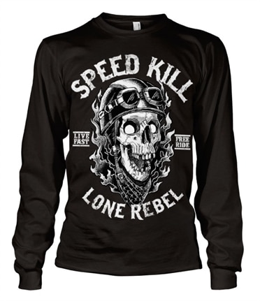 Speed Kills - Lone Rebel Long Sleeve Tee, Long Sleeve T-Shirt