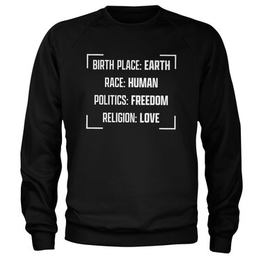 Läs mer om Birthplace - Earth Sweatshirt, Sweatshirt