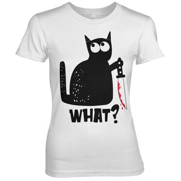 Läs mer om Cat Say What Girly Tee, T-Shirt
