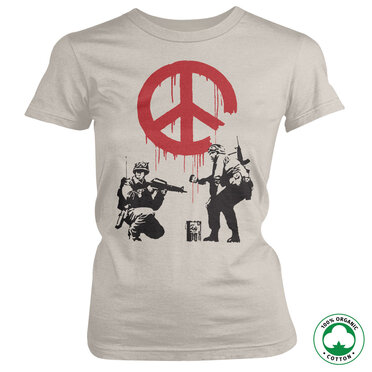 Soldiers Painting CND Sign Organic Girly Tee, T-Shirt