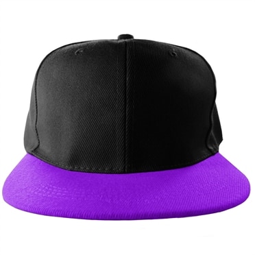 Snapback Cap Black/Purple, Adjustable Snapback Cap