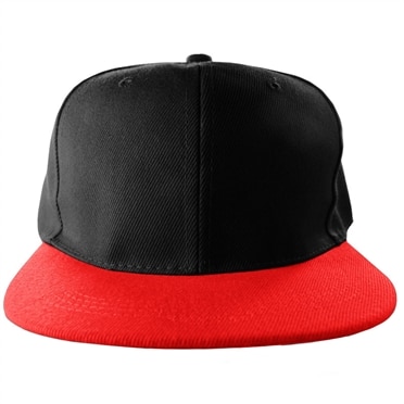 Snapback Cap Black/Red, Adjustable Snapback Cap