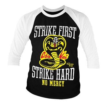 Karate Kid - Cobra Kai No Mercy Baseball 3/4 Sleeve Tee, Baseball 3/4 Sleeve Tee