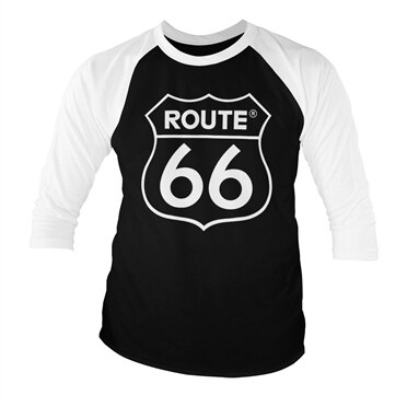 Läs mer om Route 66 Logo Baseball 3/4 Sleeve Tee, Long Sleeve T-Shirt