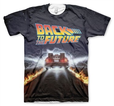 Delorean Fire Tracks Allover T-Shirt, Modern Fit Polyester Tee