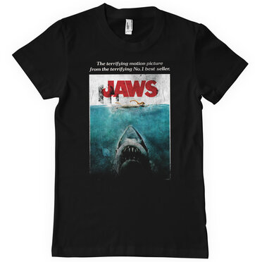 Läs mer om JAWS Washed Poster T-Shirt, T-Shirt