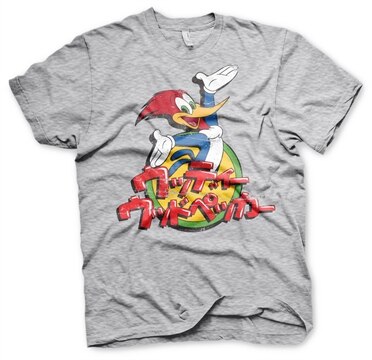 Woody Woodpecker Washed Japanese Logo T-Shirt, Basic Tee