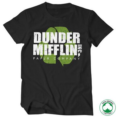 Läs mer om Dunder Mifflin Recycle Logo Organic T-Shirt, T-Shirt