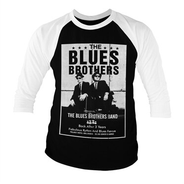 The Blues Brothers Poster Baseball 3/4 Sleeve, Baseball Long Sleeve Tee