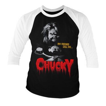 Läs mer om Call Me Chucky Baseball 3/4 Sleeve Tee, Long Sleeve T-Shirt
