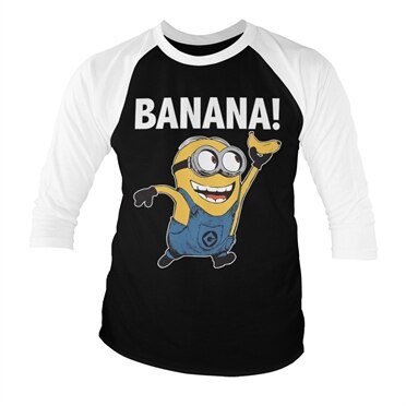 Läs mer om Minions - Banana! Baseball 3/4 Sleeve Tee, Long Sleeve T-Shirt