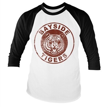 Bayside Tigers Washed Logo Baseball Long Sleeve Tee, Baseball Long Sleeve Tee