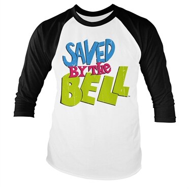 Saved By The Bell Distressed Logo Baseball Long Sleeve Tee, Baseball Long Sleeve Tee
