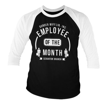 Läs mer om Dunder Mifflin Employee Of The Month Baseball 3/4 Sleeve Tee, Long Sleeve T-Shirt