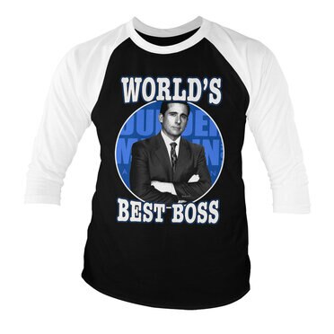 Läs mer om Worlds Best Boss Baseball 3/4 Sleeve Tee, Long Sleeve T-Shirt