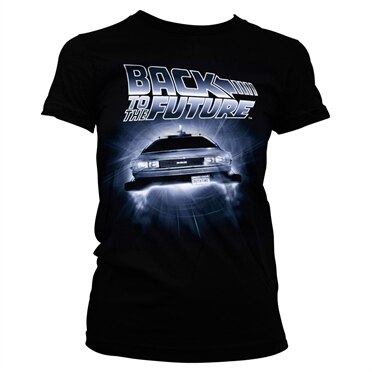 Back To The Future - Flying Delorean Girly Tee, Girly Tee