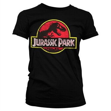 Jurassic Park Distressed Logo Girly Tee, Girly Tee