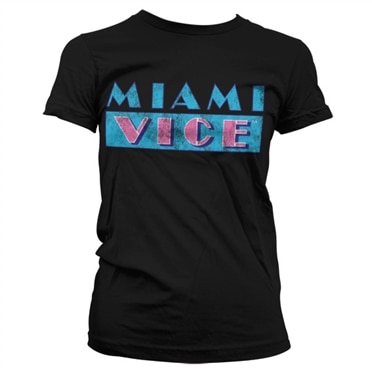 Miami Vice Distressed Logo Girly T-Shirt, Girly T-Shirt