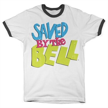 Saved By The Bell Distressed Logo Ringer Tee, Ringer Tee