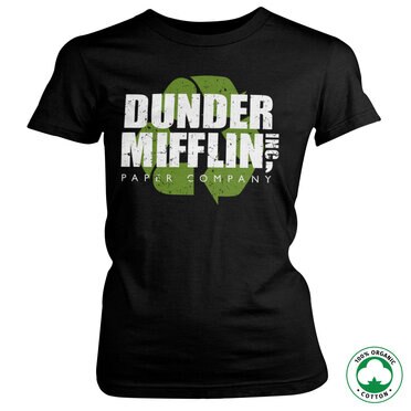 Läs mer om Dunder Mifflin Recycle Logo Organic Girly Tee, T-Shirt