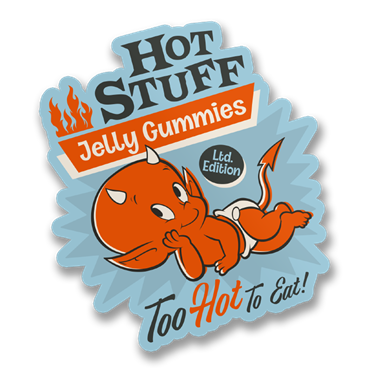 Läs mer om Hot Stuff Jelly Gummies Sticker, Accessories