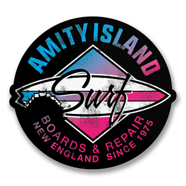 Läs mer om Amity Island Boards & Repairs Sticker, Accessories