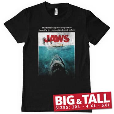 Läs mer om JAWS Washed Poster Big & Tall T-Shirt, T-Shirt