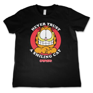 Läs mer om Garfield - Never Trust A Smiling Cat Kids T-Shirt, T-Shirt