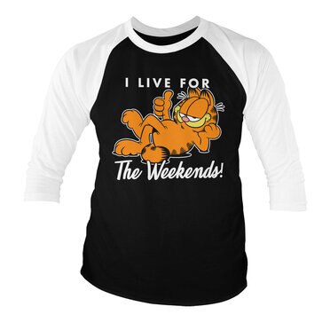 Läs mer om Garfield - Live For The Weekend Baseball 3/4 Sleeve Tee, Long Sleeve T-Shirt