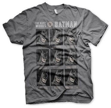 Läs mer om The Many Moods Of Batman T-Shirt, T-Shirt