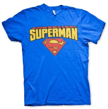 Läs mer om Superman Blockletter Logo T-Shirt, T-Shirt