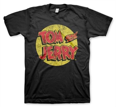 Tom & Jerry Washed Logo T-Shirt, Basic Tee