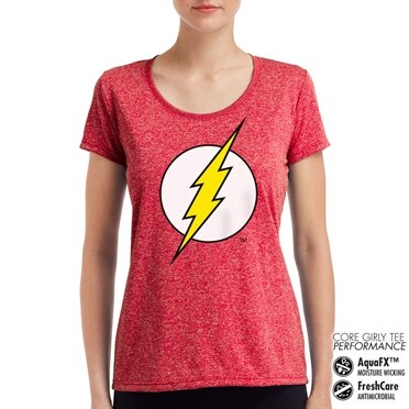 The Flash Emblem Performance Girly T-Shirt, CORE PERFORMANCE GIRLY TEE