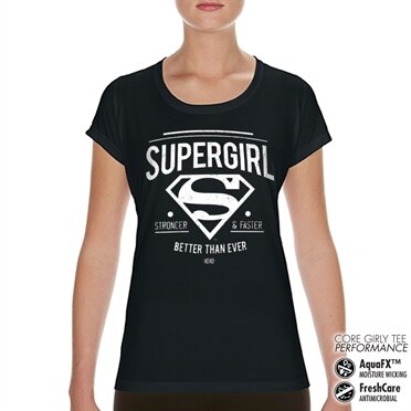 Supergirl - Strong & Faster Performance Girly Tee, CORE PERFORMANCE GIRLY TEE