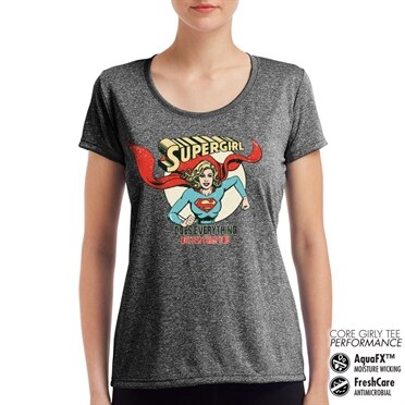 Supergirl - Does Everything Better Than You Performance Girly Tee, CORE PERFORMANCE GIRLY TEE