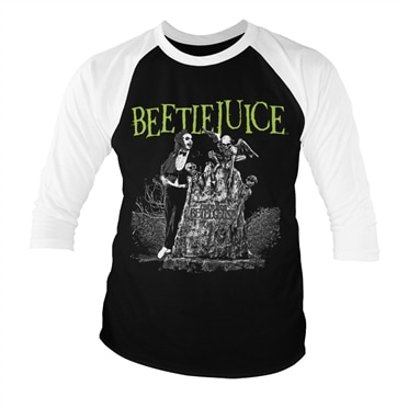 Läs mer om Beetlejuice Headstone Baseball 3/4 Sleeve Tee, Long Sleeve T-Shirt