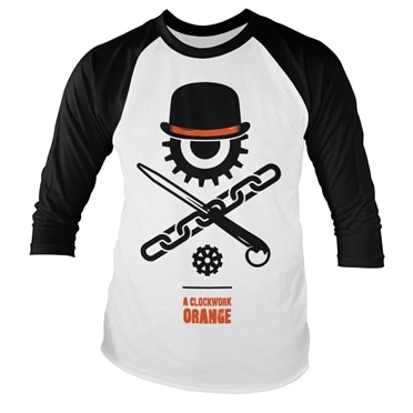 Läs mer om Clockwork Orange Bowler Eye Long Sleeve Baseball Tee, Long Sleeve T-Shirt