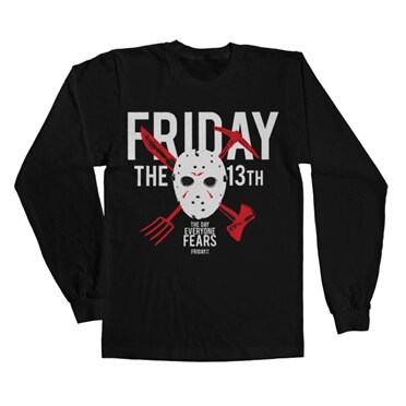 Läs mer om Friday The 13th - The Day Everyone Fears Long Sleeve Tee, Long Sleeve T-Shirt