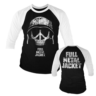 Läs mer om Full Metal Jacket - Skull Baseball 3/4 Sleeve Tee, Long Sleeve T-Shirt