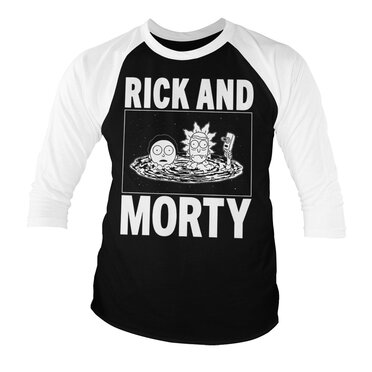 Läs mer om Rick And Morty Baseball 3/4 Sleeve Tee, Long Sleeve T-Shirt