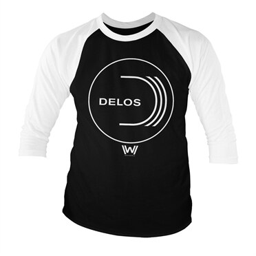 Westworld DELOS Logo Baseball 3/4 Sleeve Tee, Baseball 3/4 Sleeve Tee