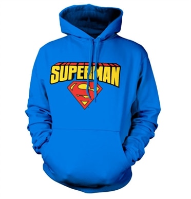 Superman Blockletter Logo Hoodie, Hooded Pullover