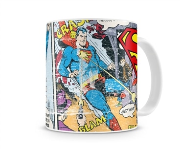 Superman Distressed Comic Strip Coffee Mug, Coffee Mug
